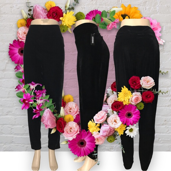 *New* Lily Morgan Black Terciopelo Straight Elegant Pants Size 1X - Picture 2 of 16